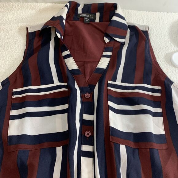 Express Striped Short Romper Jumpsuit Size Small - Picture 8 of 8